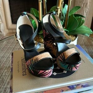 Jimmy Choo platform cork wedges